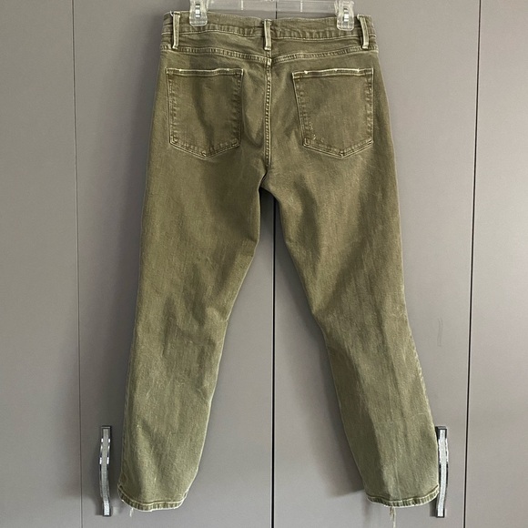 Frame Denim Le High Washed Moss Rips Distressed Straight Cropped Leg Jeans - Picture 2 of 11